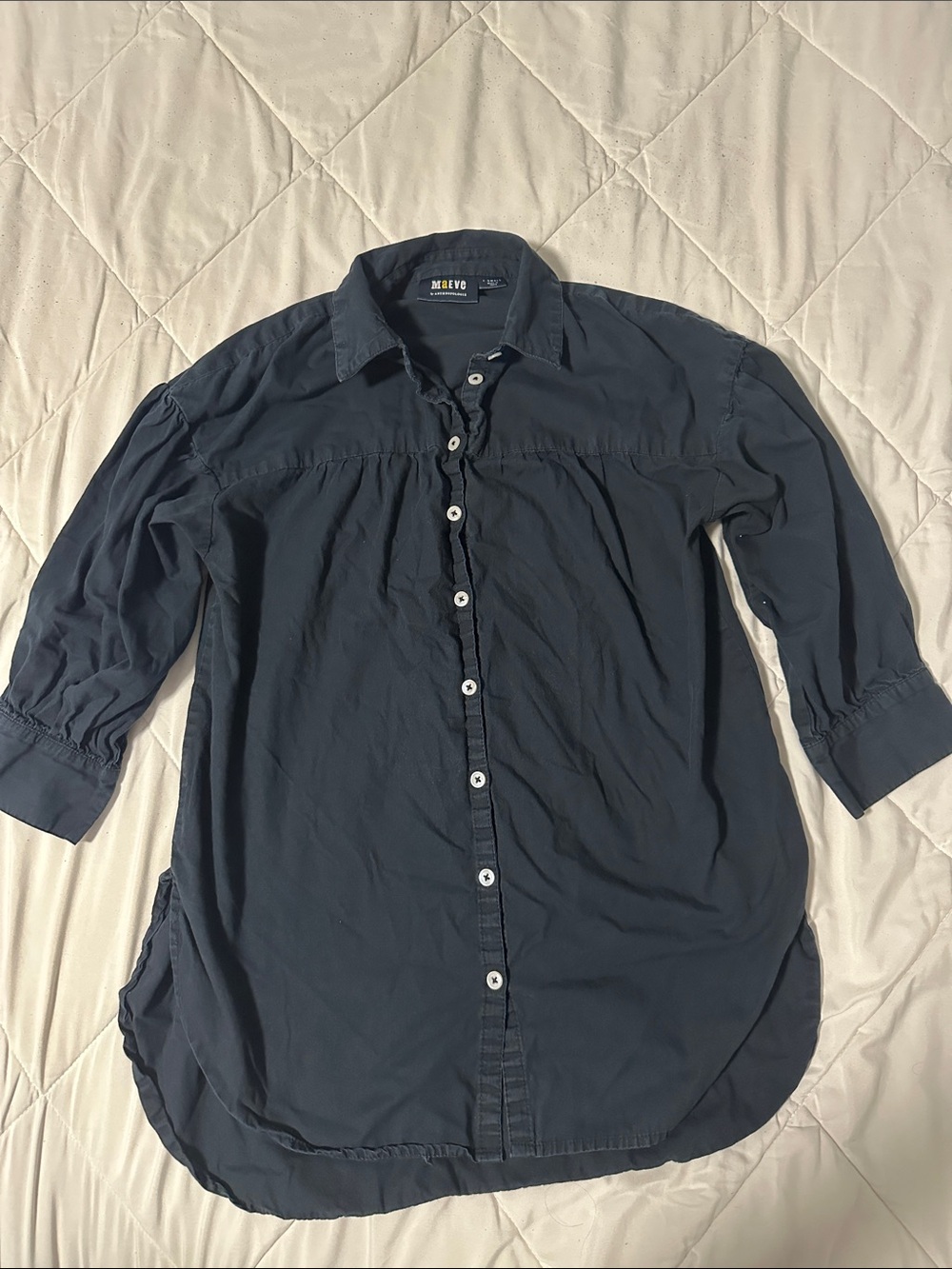Anthropologie Dark Blue Button-Down Shirt